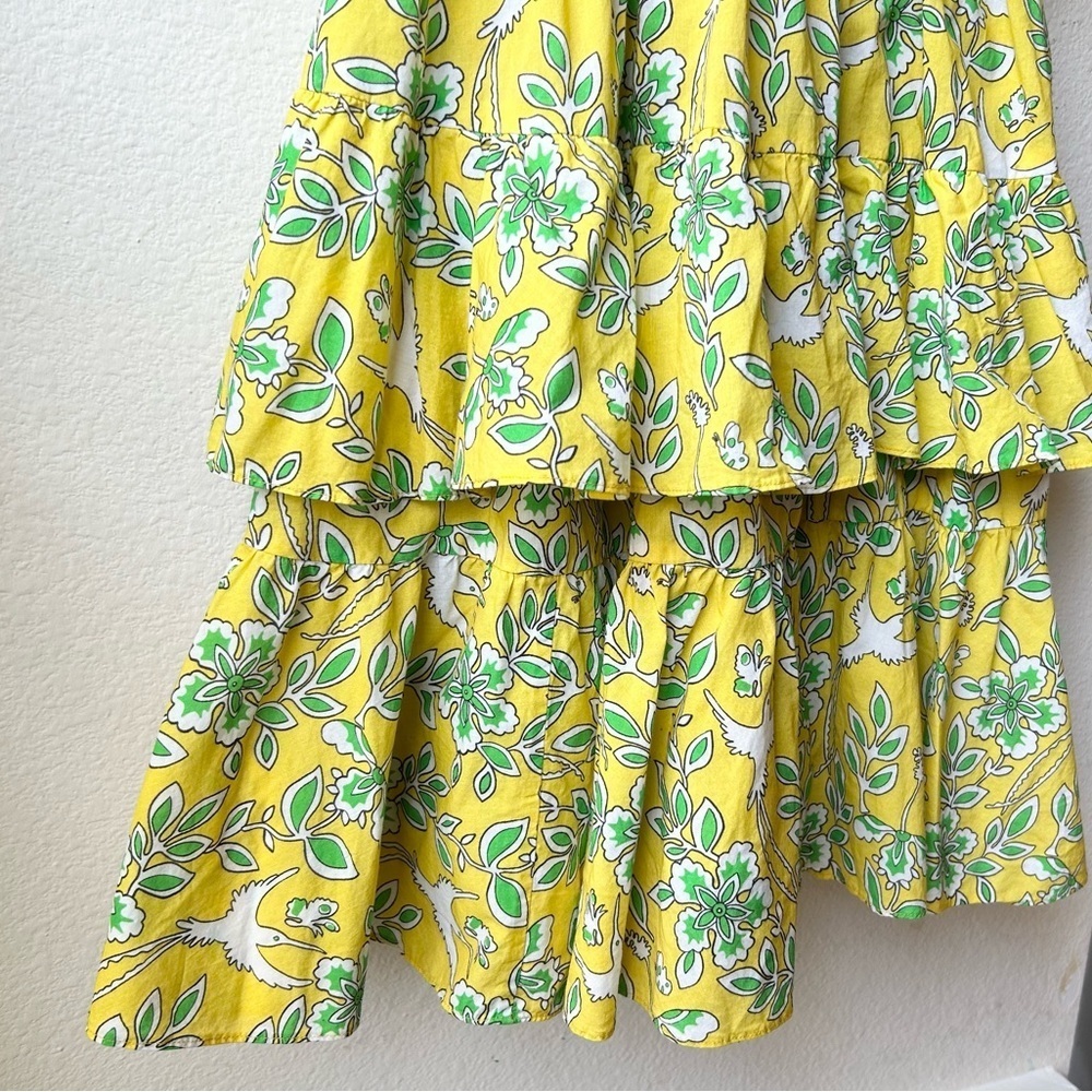 RHODE Yellow Floral Off-Shoulder Ruffle Mini Dress - Picture 9 of 16